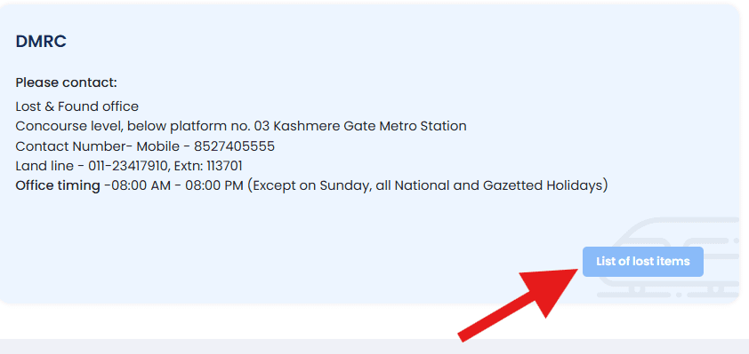 DMRC Contact and Address Details