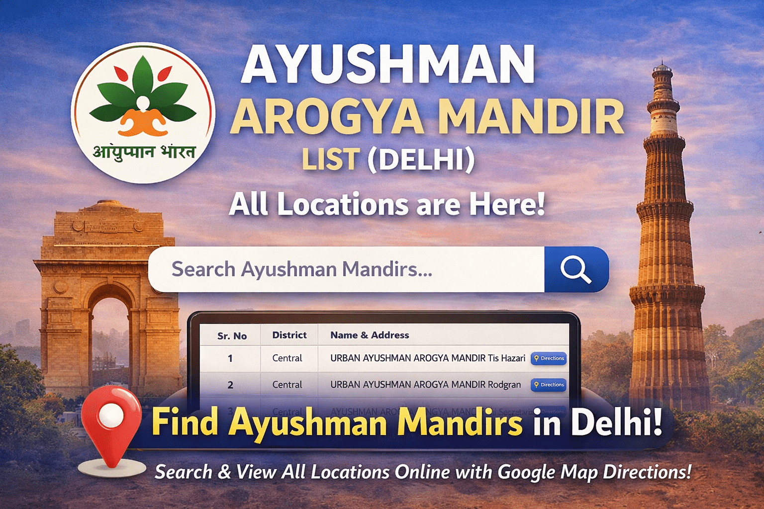 arogya mandir delhi list